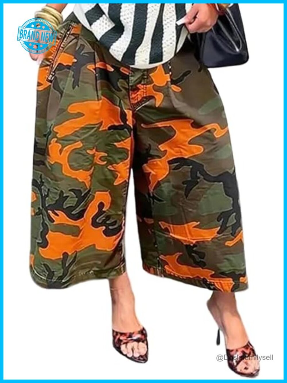 Baggy Cargo Camo Jeans Wide Leg Y2K Streetwear Cropped Denim Pants